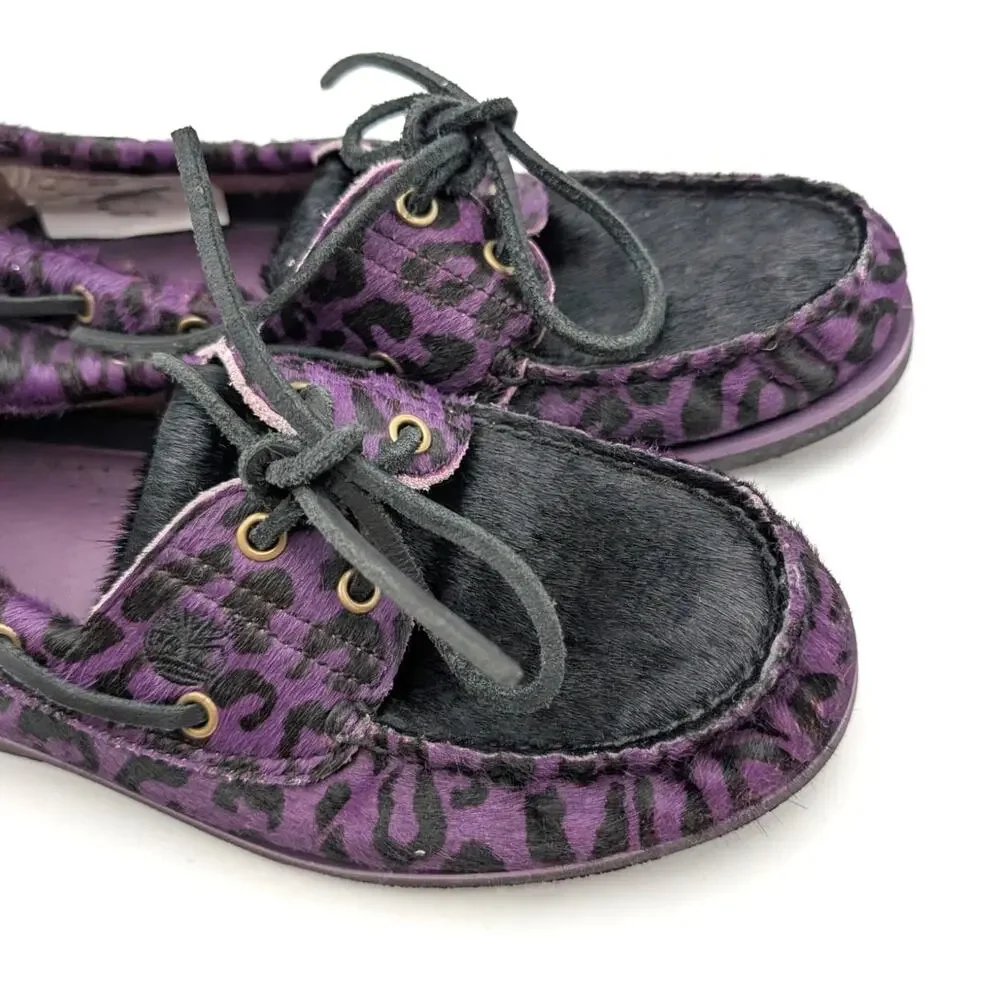Timberland x Wacko Maria Boat Shoes Men's Purple/Leopard Size US9 EU43